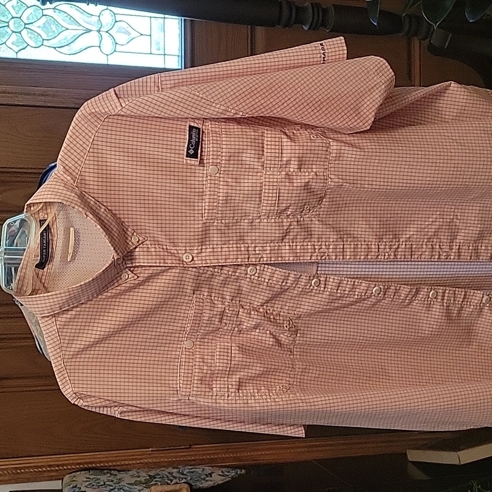 2xl Columbia Super Tamiami pfg fishing shirt, red check.